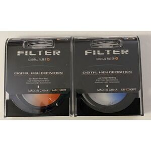 K&F Concept Digital High Definition Camera Lens Filter Kit‎ Blue Orange Lot of 2